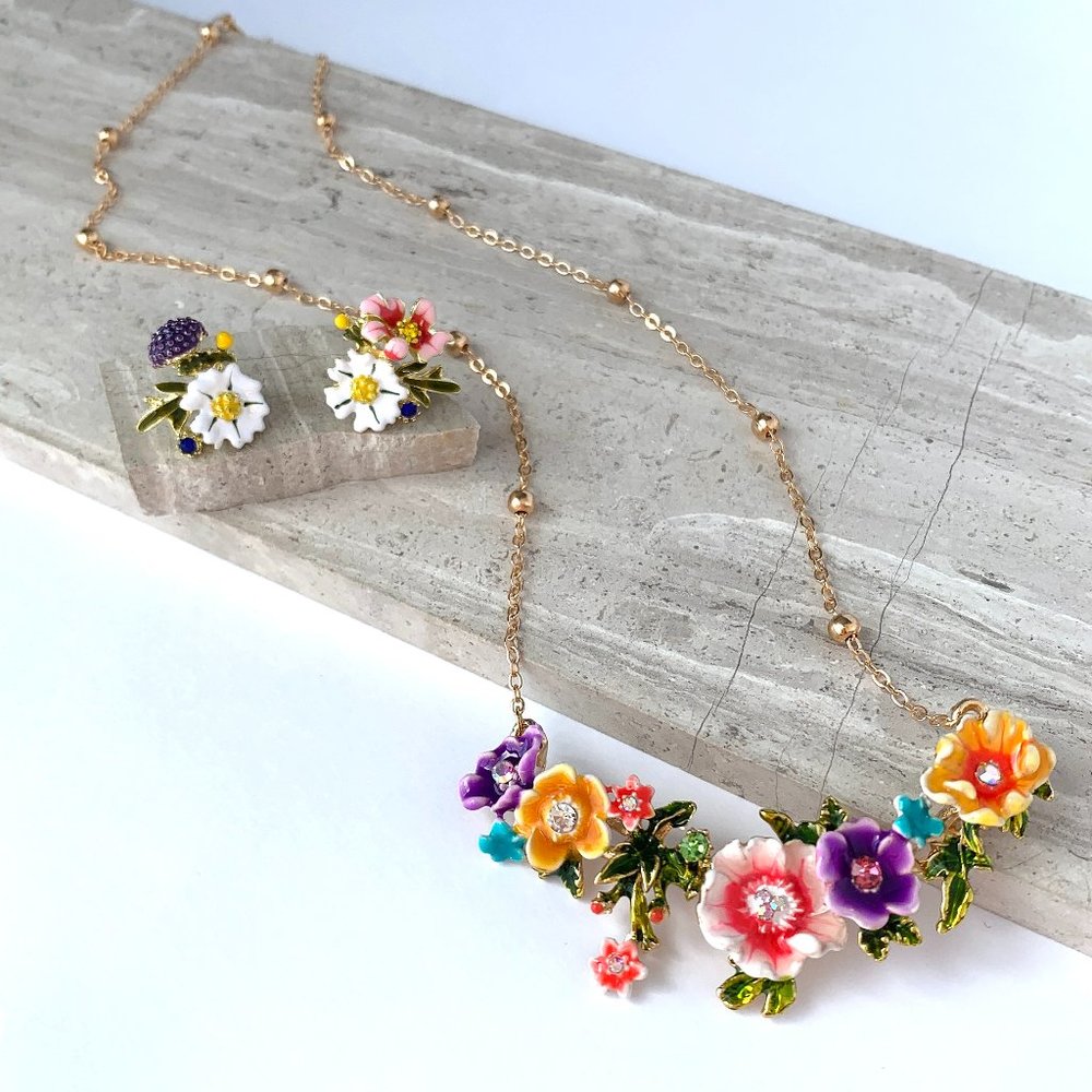 NEW~ Anthropologie Ornamental Floral Earrings - Picture 9 of 10